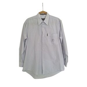 VERSACE CLASSIC LONG SLEEVE STRIPED BUTTON DOWN SHIRT LOGO SIZE M